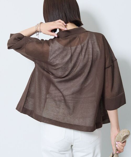 INDIVI / インディヴィ カーディガン・ボレロ | 【洗える／シアー】衿付きシャツライクニットカーディガン | 詳細9