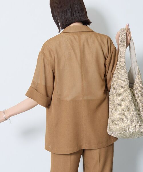 INDIVI / インディヴィ テーラードジャケット | 【洗える／メッシュ素材／SETUP可能】半袖シアージャケット | 詳細10