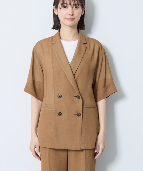 INDIVI / インディヴィ テーラードジャケット | 【洗える／メッシュ素材／SETUP可能】半袖シアージャケット | 詳細13