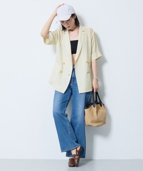 INDIVI / インディヴィ テーラードジャケット | 【洗える／メッシュ素材／SETUP可能】半袖シアージャケット | 詳細2