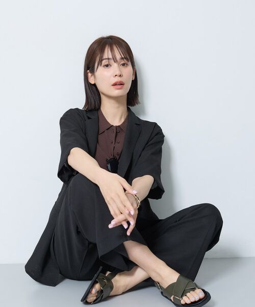 INDIVI / インディヴィ テーラードジャケット | 【洗える／メッシュ素材／SETUP可能】半袖シアージャケット | 詳細6