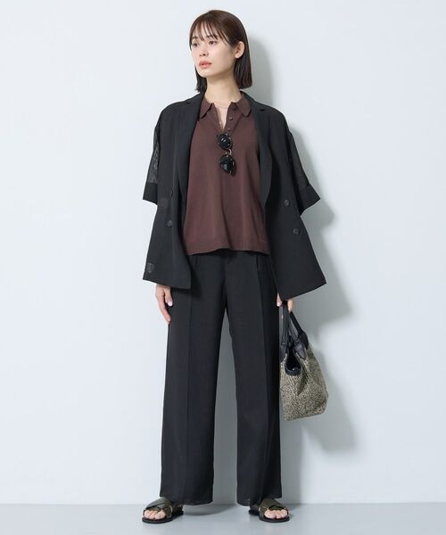 INDIVI / インディヴィ テーラードジャケット | 【洗える／メッシュ素材／SETUP可能】半袖シアージャケット | 詳細7