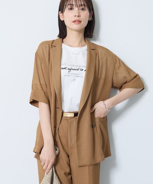 INDIVI / インディヴィ テーラードジャケット | 【洗える／メッシュ素材／SETUP可能】半袖シアージャケット | 詳細9