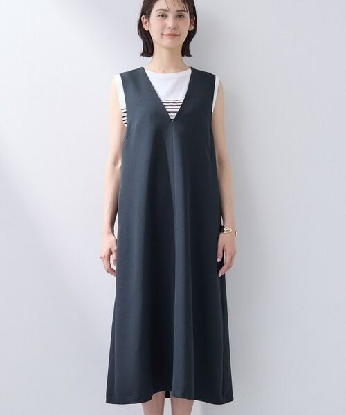 INDIVI / インディヴィ ロング・マキシ丈ワンピース | 【洗える／SETUP可能／UVケア】ウール調ジャンパードレス | 詳細10