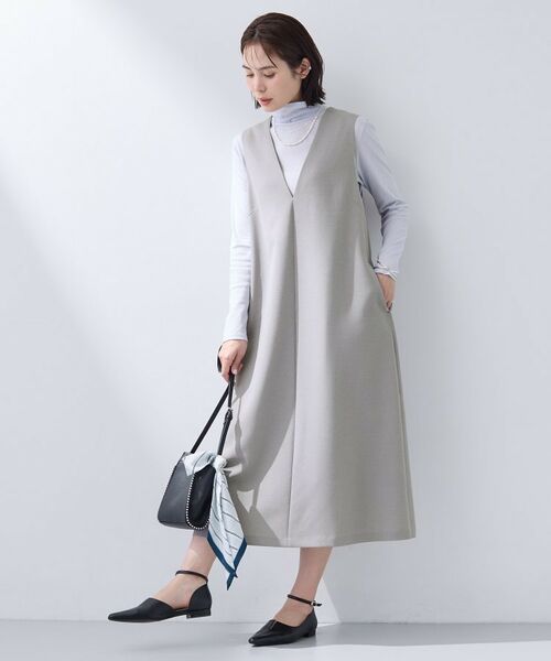 INDIVI / インディヴィ ロング・マキシ丈ワンピース | 【洗える／SETUP可能／UVケア】ウール調ジャンパードレス | 詳細3