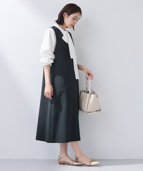 INDIVI / インディヴィ ロング・マキシ丈ワンピース | 【洗える／SETUP可能／UVケア】ウール調ジャンパードレス | 詳細7