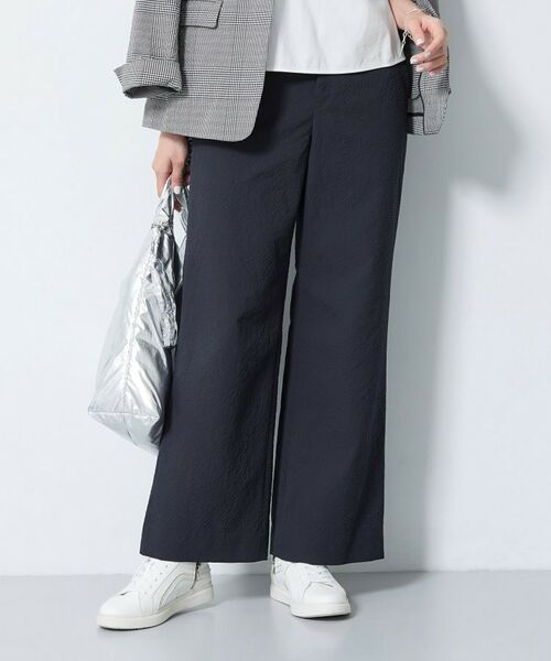 INDIVI / インディヴィ パンツ | 【洗える／UVケア／SETUP可能】サッカー素材ストレートパンツ | 詳細1