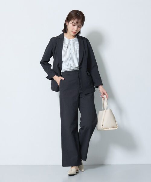 INDIVI / インディヴィ パンツ | 【洗える／UVケア／SETUP可能】サッカー素材ストレートパンツ | 詳細3