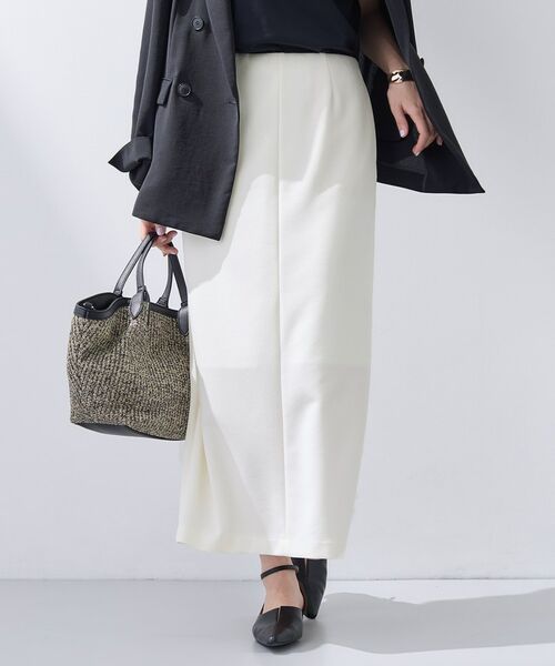 INDIVI / インディヴィ ロング・マキシ丈スカート | 【洗える／Iライン】ジャージスカート（ホワイト(001)）