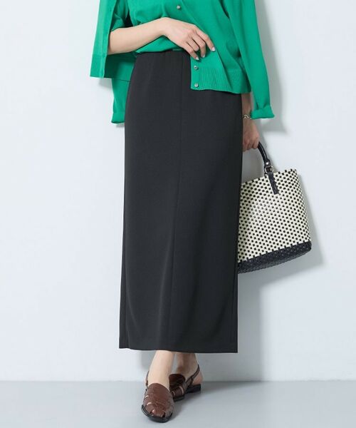 INDIVI / インディヴィ ロング・マキシ丈スカート | 【洗える／Iライン】ジャージスカート（ブラック(019)）