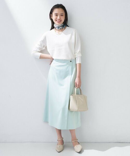 INDIVI / インディヴィ スカート | 【洗える／UVケア】巻き風フレアスカート | 詳細7