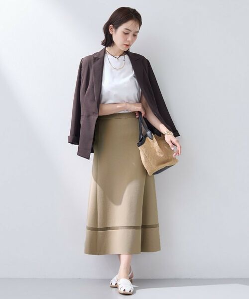 INDIVI / インディヴィ ロング・マキシ丈スカート | 【洗える／SETUP可能】Aラインニットスカート | 詳細3