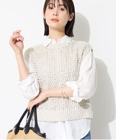 INDIVI / インディヴィ ベスト | 【イタリア糸／メッシュ編み】ラメニットベスト