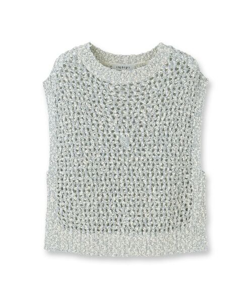 INDIVI / インディヴィ ベスト | 【イタリア糸／メッシュ編み】ラメニットベスト | 詳細1