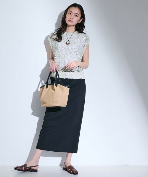 INDIVI / インディヴィ ベスト | 【イタリア糸／メッシュ編み】ラメニットベスト | 詳細12