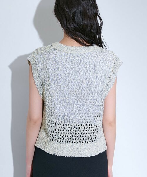 INDIVI / インディヴィ ベスト | 【イタリア糸／メッシュ編み】ラメニットベスト | 詳細16