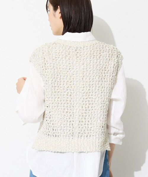 INDIVI / インディヴィ ベスト | 【イタリア糸／メッシュ編み】ラメニットベスト | 詳細3