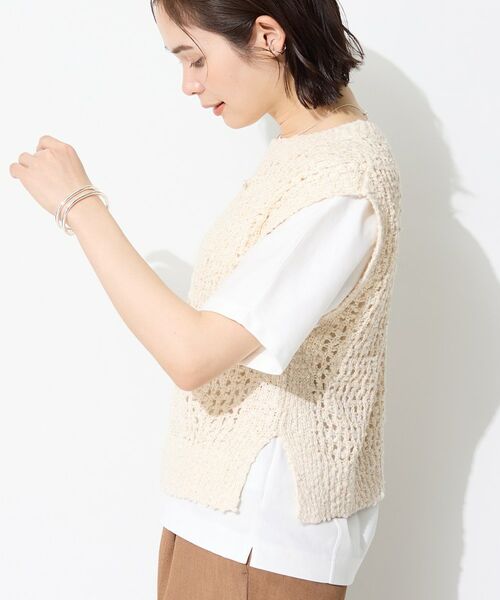 INDIVI / インディヴィ ベスト | 【イタリア糸／メッシュ編み】ラメニットベスト | 詳細6