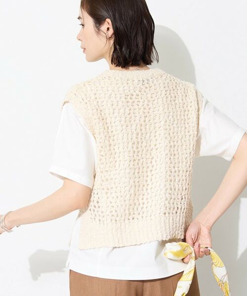 INDIVI / インディヴィ ベスト | 【イタリア糸／メッシュ編み】ラメニットベスト | 詳細7