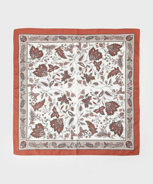 INDIVI / インディヴィ バンダナ・スカーフ | 【60cm四方】リーフ柄スカーフ（オレンジ(169)）