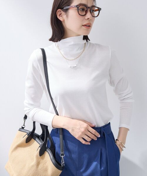 INDIVI / インディヴィ カットソー | 【インナーとして使える／通気性◎】テレコジャージトップス（ホワイト(001)）