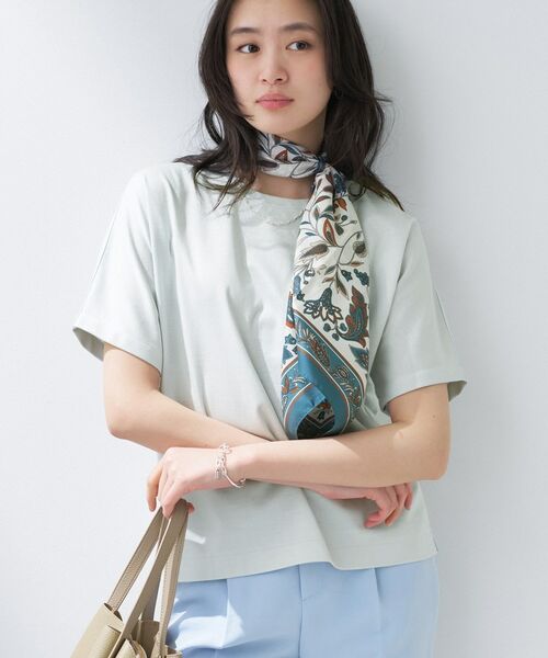 INDIVI / インディヴィ Tシャツ | 【汗ジミ防止/褒められTシャツ】上品カジュアル!ドルマンTシャツ(ミントグリーン(021))