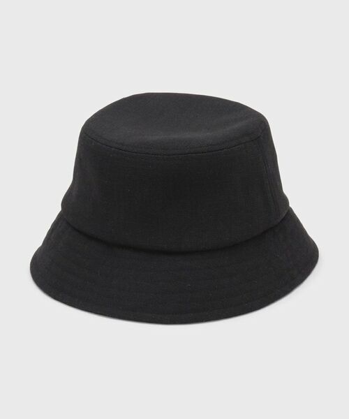 INDIVI / インディヴィ ハット | 【大人カジュアル／リネン混】バケットハット（ブラック(019)）