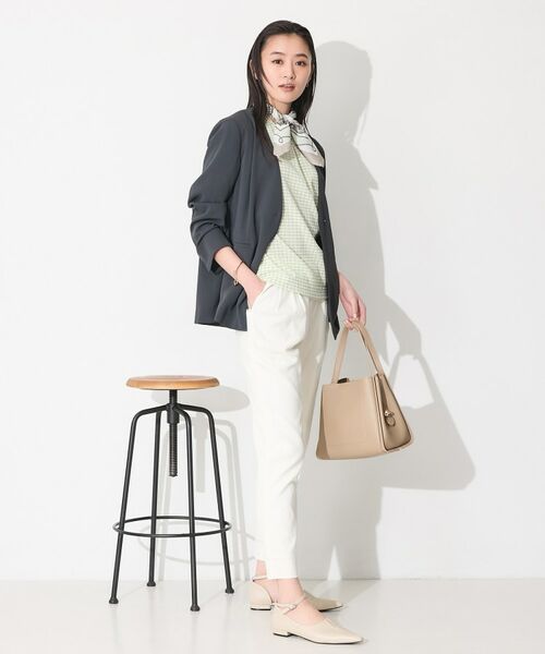 INDIVI / インディヴィ カットソー | 【UVケア／吸汗速乾】チェック柄タックボリュームスリーブトップス | 詳細11