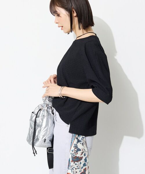 INDIVI / インディヴィ カットソー | 【UVケア／吸汗速乾】チェック柄タックボリュームスリーブトップス | 詳細14