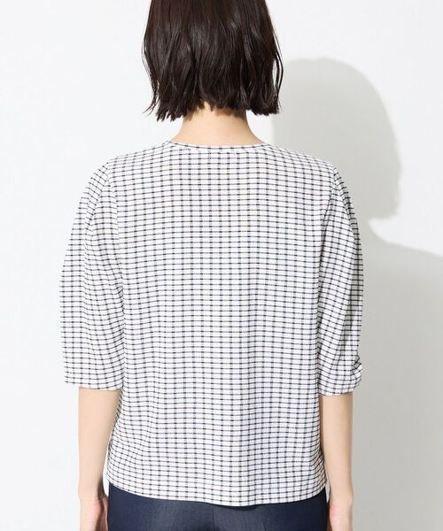 INDIVI / インディヴィ カットソー | 【UVケア／吸汗速乾】チェック柄タックボリュームスリーブトップス | 詳細19