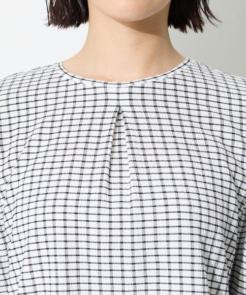 INDIVI / インディヴィ カットソー | 【UVケア／吸汗速乾】チェック柄タックボリュームスリーブトップス | 詳細20