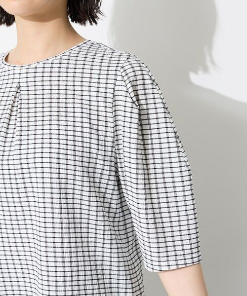 INDIVI / インディヴィ カットソー | 【UVケア／吸汗速乾】チェック柄タックボリュームスリーブトップス | 詳細21