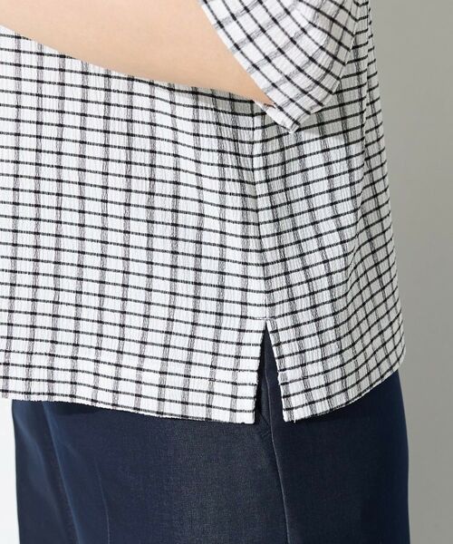 INDIVI / インディヴィ カットソー | 【UVケア／吸汗速乾】チェック柄タックボリュームスリーブトップス | 詳細22