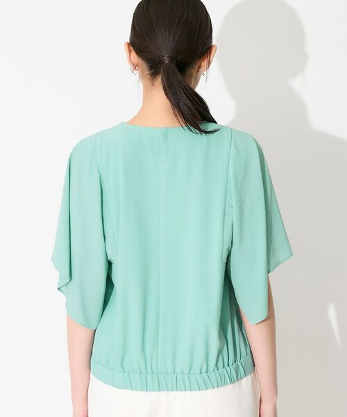 INDIVI / インディヴィ カットソー | 【洗える／シアーチェック柄】異素材コンビスリーブトップス | 詳細19