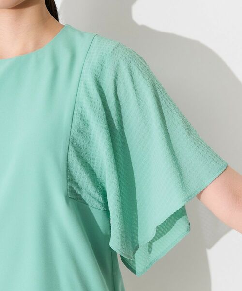 INDIVI / インディヴィ カットソー | 【洗える／シアーチェック柄】異素材コンビスリーブトップス | 詳細22