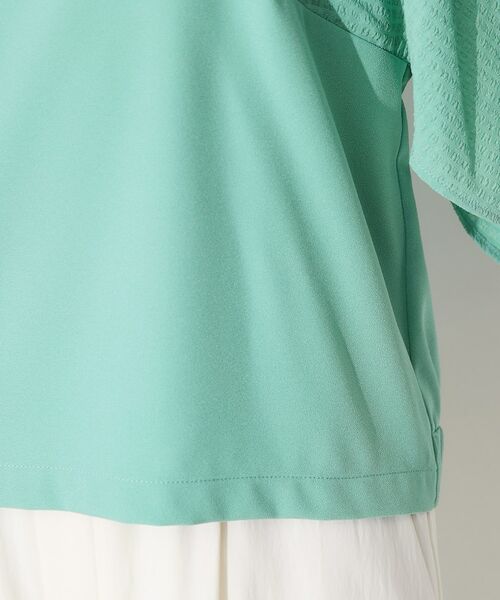 INDIVI / インディヴィ カットソー | 【洗える／シアーチェック柄】異素材コンビスリーブトップス | 詳細23