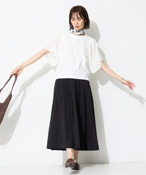 INDIVI / インディヴィ カットソー | 【洗える／シアーチェック柄】異素材コンビスリーブトップス | 詳細3