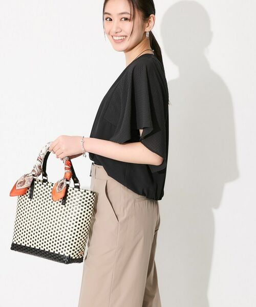 INDIVI / インディヴィ カットソー | 【洗える／シアーチェック柄】異素材コンビスリーブトップス | 詳細6