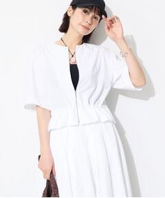 INDIVI / インディヴィ レザーブルゾン・ジャケット | 【撥水／UVケア／SETUP可能】軽量5分袖ライトブルゾン