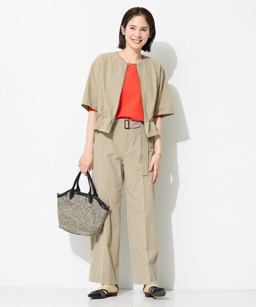 INDIVI / インディヴィ レザーブルゾン・ジャケット | 【撥水／UVケア／SETUP可能】軽量5分袖ライトブルゾン | 詳細11