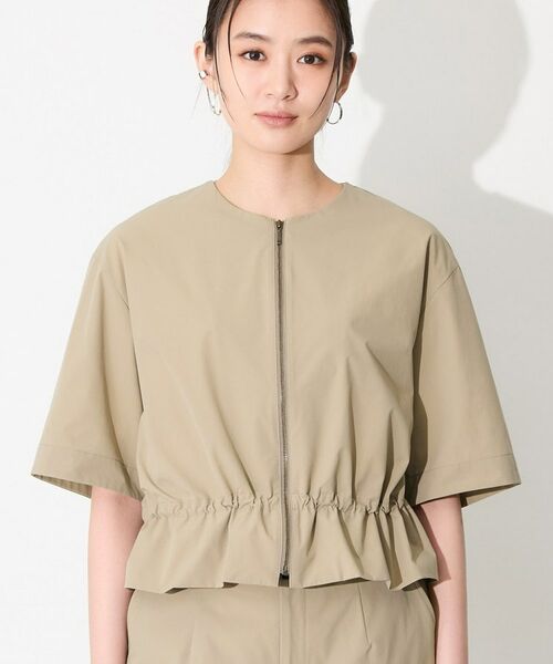 INDIVI / インディヴィ レザーブルゾン・ジャケット | 【撥水／UVケア／SETUP可能】軽量5分袖ライトブルゾン | 詳細13