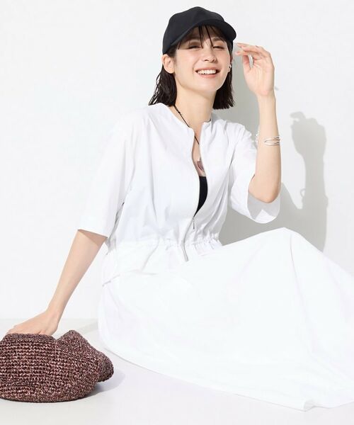 INDIVI / インディヴィ レザーブルゾン・ジャケット | 【撥水／UVケア／SETUP可能】軽量5分袖ライトブルゾン | 詳細2