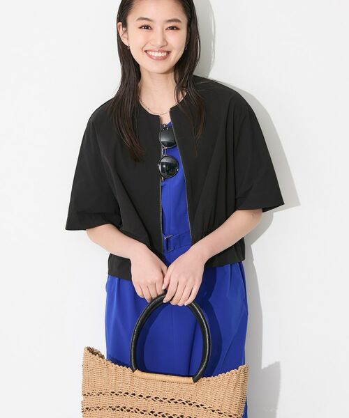 INDIVI / インディヴィ レザーブルゾン・ジャケット | 【撥水／UVケア／SETUP可能】軽量5分袖ライトブルゾン | 詳細5