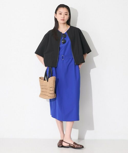 INDIVI / インディヴィ レザーブルゾン・ジャケット | 【撥水／UVケア／SETUP可能】軽量5分袖ライトブルゾン | 詳細6