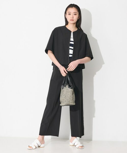 INDIVI / インディヴィ レザーブルゾン・ジャケット | 【撥水／UVケア／SETUP可能】軽量5分袖ライトブルゾン | 詳細7