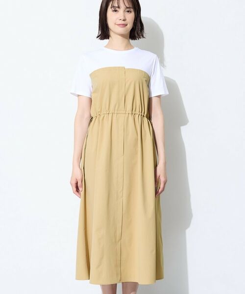 INDIVI / インディヴィ ロング・マキシ丈ワンピース | 【洗える／1枚でキマる／ドロスト付】ビスチェ風ドッキングTワンピース | 詳細10