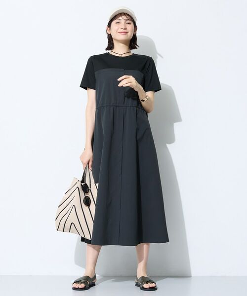 INDIVI / インディヴィ ロング・マキシ丈ワンピース | 【洗える／1枚でキマる／ドロスト付】ビスチェ風ドッキングTワンピース | 詳細3