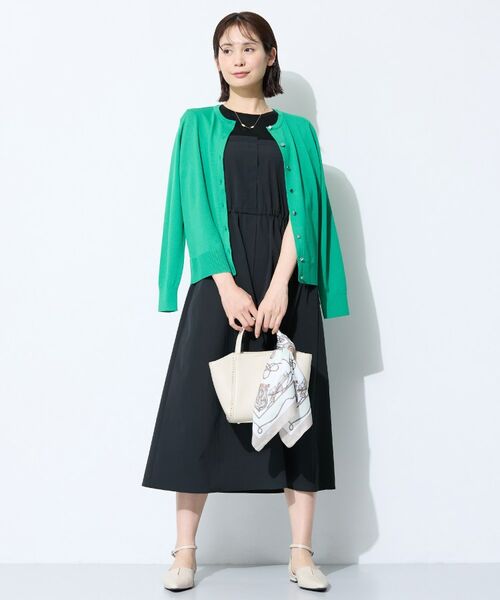 INDIVI / インディヴィ ロング・マキシ丈ワンピース | 【洗える／1枚でキマる／ドロスト付】ビスチェ風ドッキングTワンピース | 詳細4