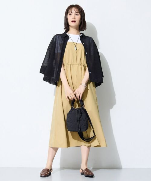 INDIVI / インディヴィ ロング・マキシ丈ワンピース | 【洗える／1枚でキマる／ドロスト付】ビスチェ風ドッキングTワンピース | 詳細8