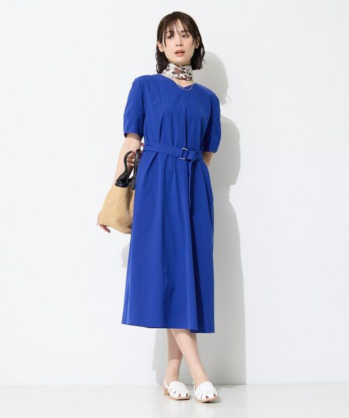 INDIVI / インディヴィ ロング・マキシ丈ワンピース | 【撥水／UVケア／SETUP可能】軽量ベルト付きAラインワンピース | 詳細10